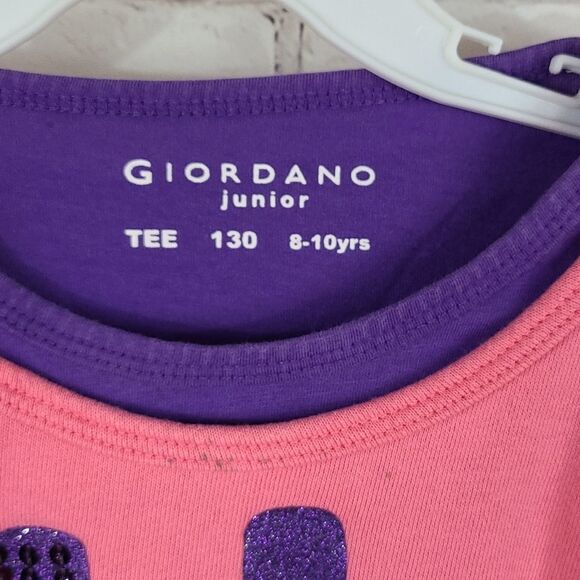 Girls Cute Pink & Purple Pullover Sequined Sweatshirt Bubble Hem 130cm/8-10 - Picture 4 of 6